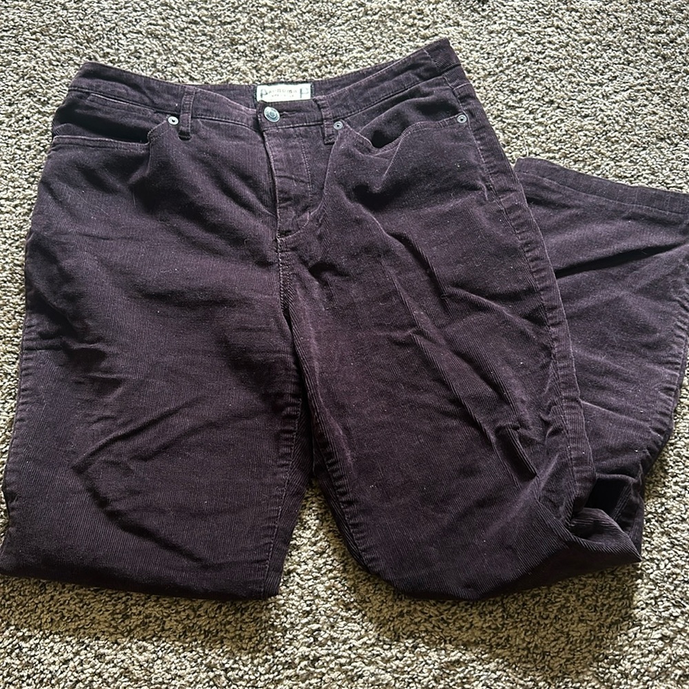 Dark purple corduroy. Brand is sonoma.